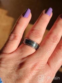 img 6 attached to 🐉 Кольцо с вращающимся кельтским драконом и волокнистым карбидом Hijones: Прочное стальное свадебное кольцо для мужчин и женщин