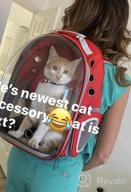 img 1 attached to XZKING Transparent Space Capsule Pet Carrier Bag – Cat Backpack Carrier with Bubble Design, Airline Approved Travel Carrier for Small Dogs, Cats, Puppies – Outdoor Use Hiking Backpack, Red Color review by Kevin Duhon