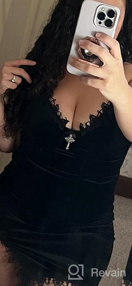 img 1 attached to Black Lace Mini Sleeveless Gothic Summer Dress - Draped Bodycon Vintage Goth Dress review by Brittany Lee