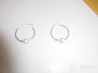 img 1 attached to Charming Sterling Silver Jewelry: Light-weight Dainty Ball Bead Endless Hoop Earrings for Stylish Teen Girls and Women review by Heather Johnson