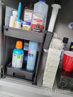 img 1 attached to 2-Tier Sliding Cabinet Organizer With Hooks And Hanging Cup - Multi-Purpose Bathroom And Kitchen Storage Solution By SOLEJAZZ, Stylish Black Under-Sink Organizer review by Juan Lukas