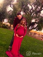 img 1 attached to Elevate Your Maternity Photoshoot With JustVH'S Elegant Slim Fit Maxi Gown review by Cristina Franklin