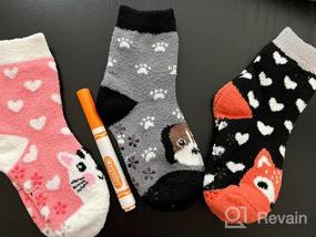 img 5 attached to 🧦 Детские пушистые носки SDBING: уютные зимние носки-тапочки для мальчиков и девочек с противоскользящим покрытием