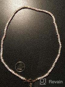 img 7 attached to Handmade Round Thin White Pearl Necklace - Elegant And Delicate Choker For Women And Girls