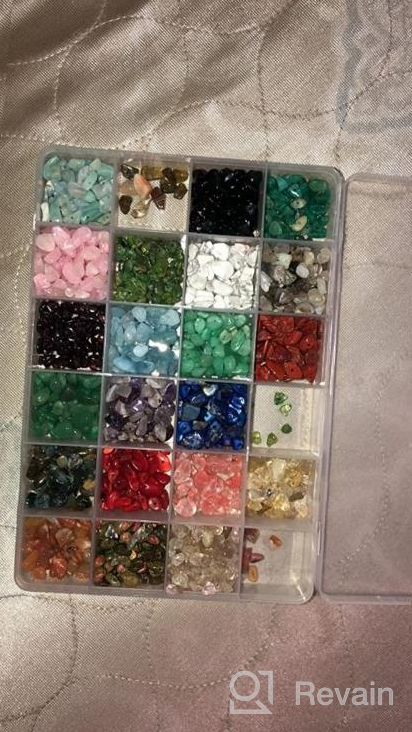 img 1 attached to Colle 15 Colors 700Pcs Natural Crystal Beads for Jewelry Making Supplies, Healing Gemstones Waist Bracelets Necklace Kit with Irregular Chips Stone in a Box Set review by Alejandro Silem