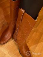 картинка 1 прикреплена к отзыву TEMOFON Женские ковбойские сапоги с острым носком - Ковбойские сапоги без застежек до середины икры на массивном каблуке с вышивкой в ​​западном стиле от Ramesh Eastep