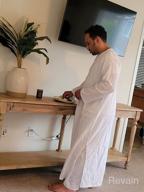 картинка 1 прикреплена к отзыву 👘 Relax in Style: Jacansi Men's White Sleeve Kaftan Loungewear for Sleeping and Lounging от Mike Pedroza