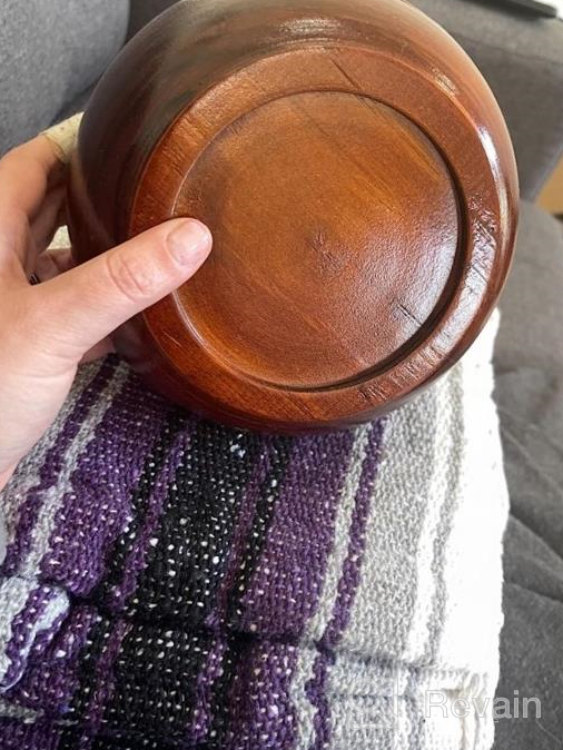 img 1 attached to Handmade Rosewood Yarn Bowl Holder With Holes For Knitting And Crochet Organizer - Ideal Mother'S Day Gift, Wine Red Color review by Stanley Redline
