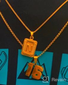 img 5 attached to Стильные и персонализированные: позолоченные 18-каратные ожерелья для женщин с цепочкой из нержавеющей стали