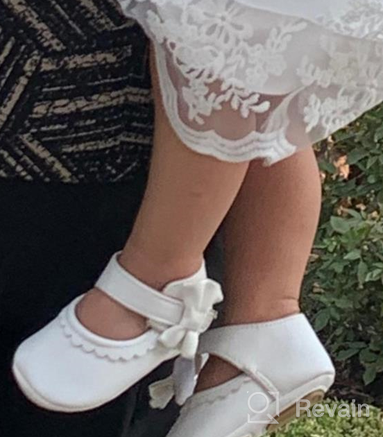 img 1 attached to Stylish Bowknot Toddler Walking 🎀 Moccasins: Perfect for Wedding Girls' Shoes! review by Mark Glass