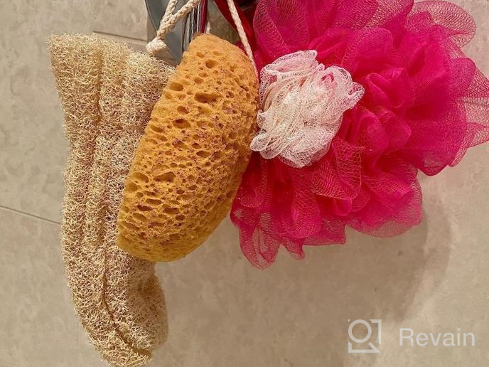 img 1 attached to Large Foam Bath Sponges For Shower - Exfoliating Body Sponge With Soft Texture - Pack Of 2 MainBasics Loofah Sponges review by Jonathan Arroyo