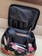 img 1 attached to Narwey Travel Makeup Bag: Large Cosmetic Case Organizer For Women & Girls (Black Flower) review by Carlos Krueger