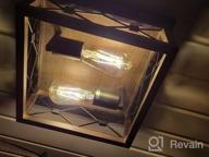 img 1 attached to Modern Black And Wood Grain 2-Light Flush Mount Ceiling Fixture By Osimir review by John Ruelas