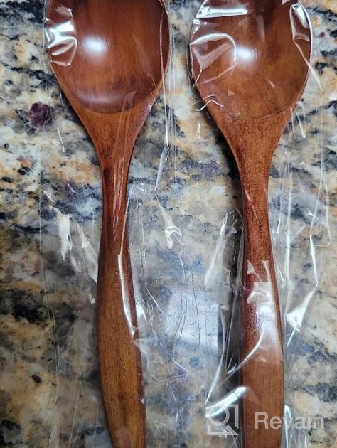 img 1 attached to ADLORYEA 6-Piece Handmade Wooden Spoons For Versatile Food Options, Natural Wood Spoon For Soup, Coffee, Salad Desserts, Chips, Snacks, Cereal, And Fruit review by Tom Childress