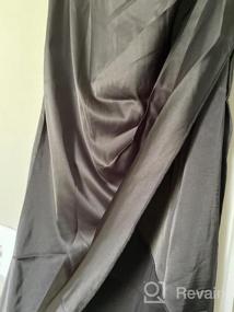 img 5 attached to LYANER Атласная юбка миди с высокой талией и асимметричным разрезом с рюшами для женского облегающего стиля