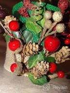 img 1 attached to 20-Pack Artificial Red Berry Flower Ornaments For Christmas Wreaths, Xmas Trees Decorations - Firlar Mini Pine Tree Branches With Holly Berries review by Duke Ballard