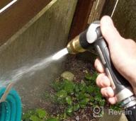img 1 attached to High-Pressure Metal Garden Hose Nozzle With 4 Spray Patterns, Thumb Flow Control, On-Off Valve For Watering, Car, And Pet Washing - FANHAO review by Chris Martin