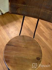 img 8 attached to Set Of 2 Industrial Bar Stools With Adjustable Swivel, Rustic Farmhouse Counter Height, Extra Tall Bar Height, Welded Arc-Shaped Backrest, 26-32 Inches, Round Wood And Metal Kitchen Stool