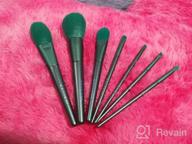 img 1 attached to Eigshow Premium Synthetic Makeup Brush Set For Foundation, Powder, Concealer, Blending, Eye Shadow And Face Kabuki - Jade Green Makeup Brush Sets With Cylinder review by Deron Altman