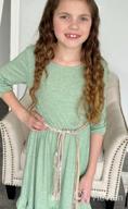 img 1 attached to MITILLY Girls' Casual Maxi Dress With Pockets, Ruffle Swing Hem, And Belt - 3/4 Sleeves review by Shawna Sparks