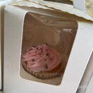 img 1 attached to Stylish And Convenient Choice Series Marble Cupcake Boxes With Easy Assembly And Window - 25 Sets With Individual Inserts And Handles review by Craig Kimball