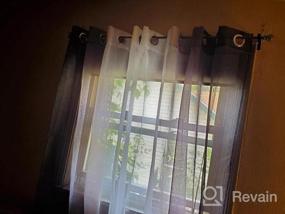img 5 attached to DWCN Burgundy Ombre Sheer Curtains - Semi Voile Gradient Grommet Верхние оконные шторы для спальни и гостиной, набор из 2, 52 X 84 дюймов в длину, материал из искусственного льна
