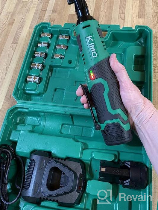 img 1 attached to Powerful Cordless Electric Ratchet Wrench Set - KIMO 3/8" Drive, 40 Ft-Lbs, 400 RPM, 12V Kit With Fast Charge, Variable Speed Trigger, 2.0Ah Lithium-Ion Battery review by Matt White