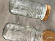 img 1 attached to CNVOILA 4 Bamboo Regular Mouth Mason Jar Lids 🏺 - Premium Screw Top Lids for Storage and Canning Jars review by Shane Ryder