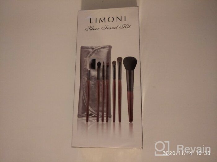 img 1 attached to Limoni Silver travel kit brush set, 7 pcs. silver/brown/black review by Czeslawa Jasinska ᠌