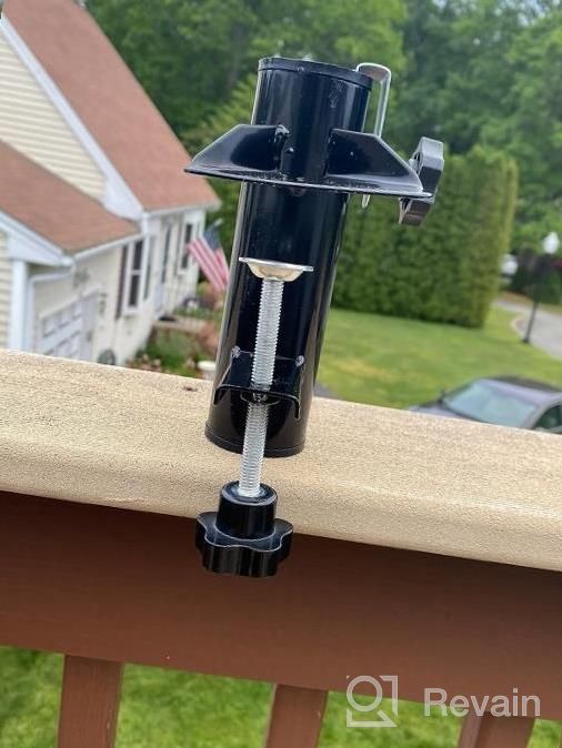 img 1 attached to 🏖️ AMMSUN Beach Fishing Umbrella Mount Bench Buddy - Umbrella Stand Chair Clamp Holder Clip review by Timothy Kiley