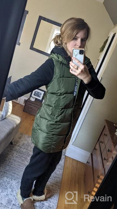 img 1 attached to Women'S Long Puffer Vest Winter Quilted Hooded Sleeveless Zip Up Jacket Gilet By Gihuo review by Kristy Campos