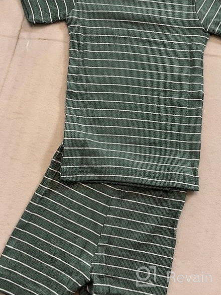 img 1 attached to Snug-Fit Stripe Pattern Pajama Set For Stylish Daily Wear - AVAUMA Baby Boys And Girls Sleepwear review by Donia Carey