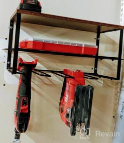 img 5 attached to LIANTRAL Power Tool Organizer, Wall Mounted Tool Rack Organizer Floating Tool Shelf For Handheld Electric Cordless Drill Heavy Duty Tool Holder With Wood Storage Board