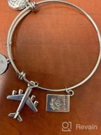 img 1 attached to Stainless Steel Travel Bangle Passport Bracelet - Expandable Wire Charm DIY Jewelry for Travelers review by Tracy Wilcox