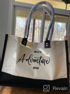 img 1 attached to Personalized Canvas Tote Bag With Monogram Embroidery And Leather Handle - Ideal Birthday Gift For Women By BeeGreen review by Jesse Blair