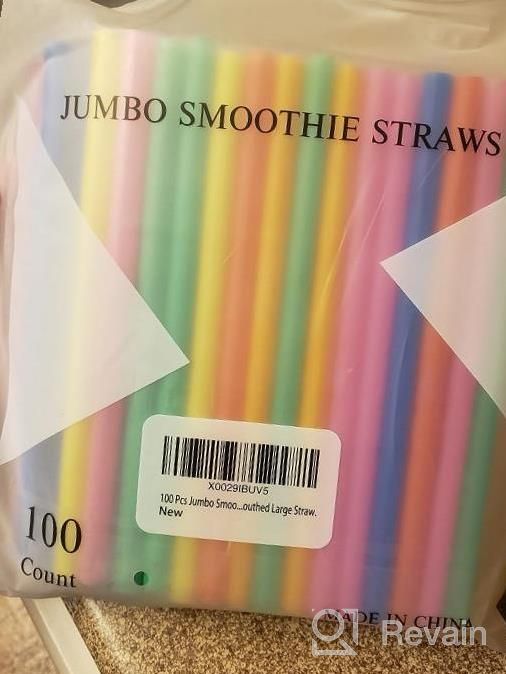 img 1 attached to 100 Pcs Jumbo Colorful Disposable Wide-Mouthed Smoothie Straws - Large Size. review by April Knowles