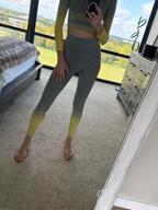 img 1 attached to Women'S 2-Piece High Waist Yoga Leggings & Long Sleeve Crop Top Activewear Set By FeelinGirl. review by Bilal Cartwright