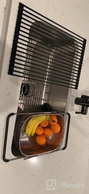 img 1 attached to 🌟 TECI TCF001B - Roll Up Rack, Collapsible Dish Drying Rack | In-Sink Drying Mat | Multipurpose Dish Drainer | RV Dish Drying Rack | Fruits and Vegetable Rinser | Durable Silicone Covered Stainless Steel (Black) review by Tuan Core