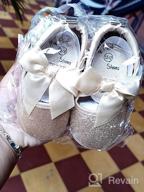 img 1 attached to 👶 Lidiano Baby Girls Bowknot Sequins Bling Anti-Slip Mary Jane Flat Crib Shoes + Headband Combo review by Tracey Brown