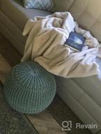 img 1 attached to Cream Beige Hand-Knitted Ottoman Pouf By BrylaneHome review by Andrea Scoggin