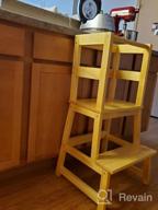 img 1 attached to Kids Kitchen Step Stool with Safety Rail - Toddler Learning Tower for Kitchen Counter, Kitchen Helper Stool for Toddlers 18+ Months - Solid Wood review by Brian Manfre