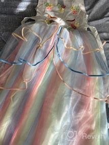img 5 attached to TTYAOVO Princess Girl Dress: Long Tulle Gown for Flower Girls in Unicorn Costume