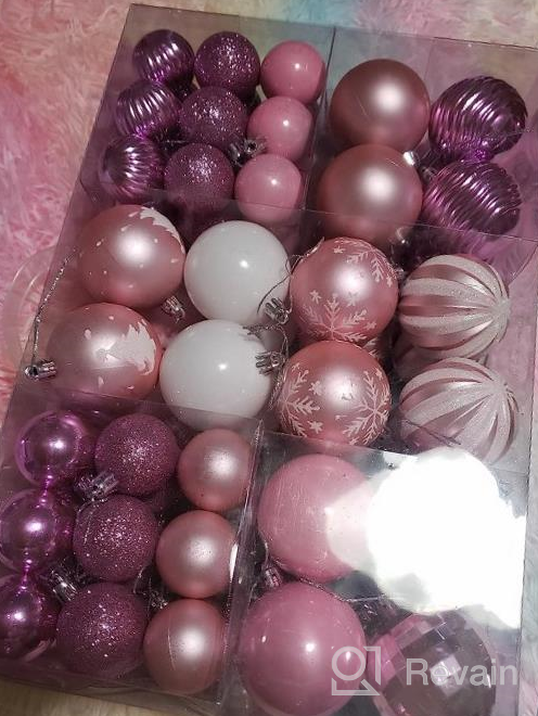 img 1 attached to 86 Pcs Pink Christmas Tree Ball Ornaments Set - Shatterproof Decorations For Trees, Home Party Holiday Garlands Wreaths With Hanging Hooks Included review by David West