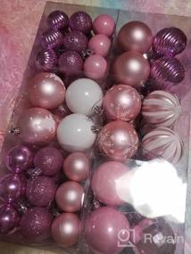 img 7 attached to Набор из 86 розовых елочных шаров - небьющиеся украшения для деревьев, домашняя вечеринка, праздничные гирлянды, венки с подвесными крючками в комплекте