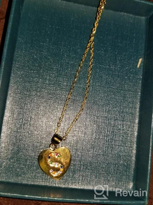 img 1 attached to 🎁 Customized Gold Initial Necklace with Heart Pendant - Perfect Gift for Women and Kids - Engravable Name Personalization - 18 inch Chain Length review by Bruce Cavett