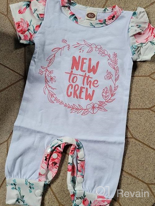 img 1 attached to Newborn Girl Romper With Letter Print Bodysuit, Jumpsuit, Hat, And Headband - Complete Coming Home Outfit Set By GRNSHTS review by Anthony Wiley