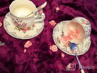 img 1 attached to Vintage Floral Porcelain Tea Cups: YOLIFE'S Set Of 2 Cups And Saucers - 8 Oz review by Fernando Wolford