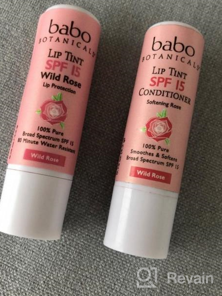 img 1 attached to Babo Botanicals 70+% Organic Tinted Mineral Lip Conditioner SPF 15, Water-Resistant Lip Balm, Wild Rose - 0.15 Oz review by Justin Cage