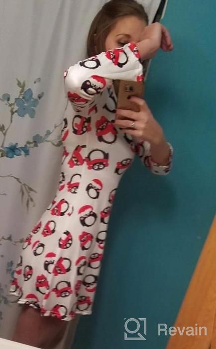 img 1 attached to Women'S Christmas Santa Claus Print Flared A Line Dress Pullover review by Govindarajan Diepenbrock