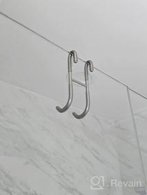img 5 attached to Black Frameless Glass Shower Door Towel Hooks (2-Pack) By Simtive - Squeegee Hanger For Bathroom Doors.